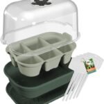 elho Green Basics Grow your Own Set Juego de propagador para plantas Bandeja de semillas con tapa 100% plástico reciclado Verde/Verde hoja