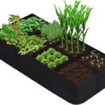 Bolsas de Cultivo para Plantas, 480 L, Bolsa de Cultivo Rectangular con 8 Rejillas Divididas, Bolsas de Siembra de Tela No Tejida, Contenedor de Macetas de Jardínpara Verduras Flores Hierbas