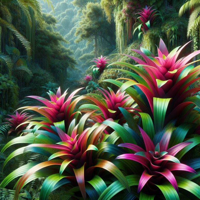 Bromelias coloridas en la selva