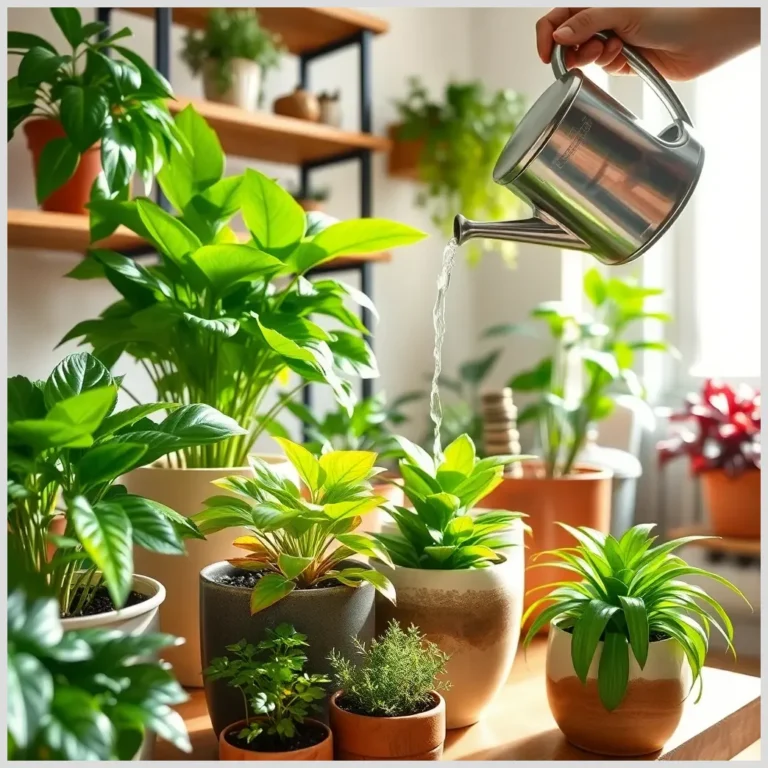 Plantas saludables en macetas coloridas