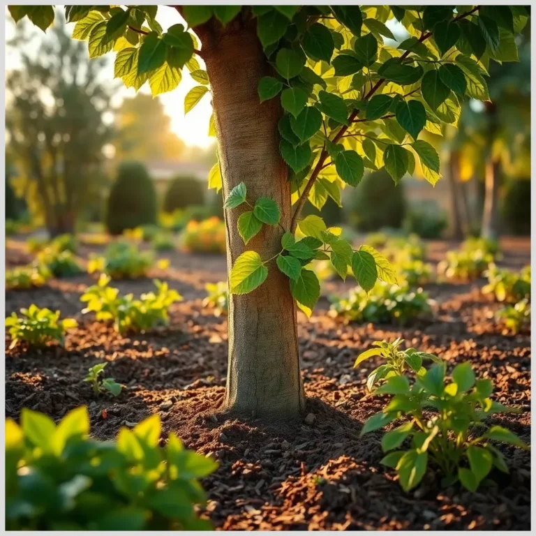 Árbol con riego y cuidado