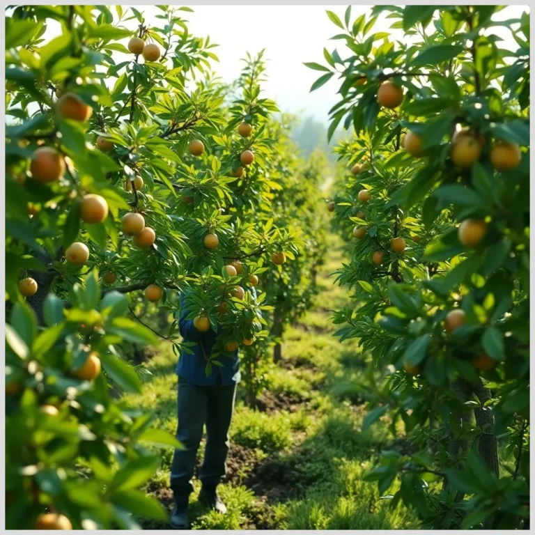 Árbol frutal sano y cuidado