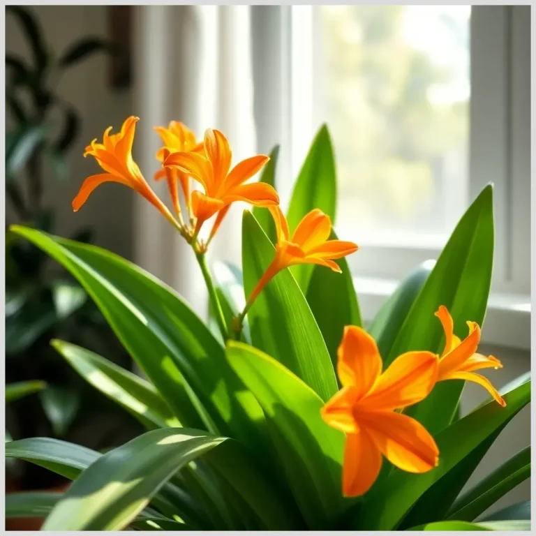 Clivia con flores naranjas