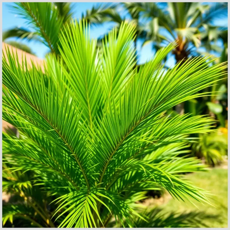Palmera pindo en jardín soleado
