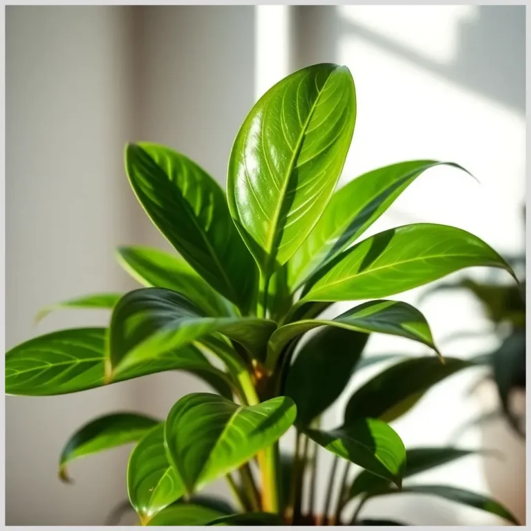 Planta verde con hojas brillantes