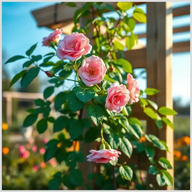 Rosal trepador en floración