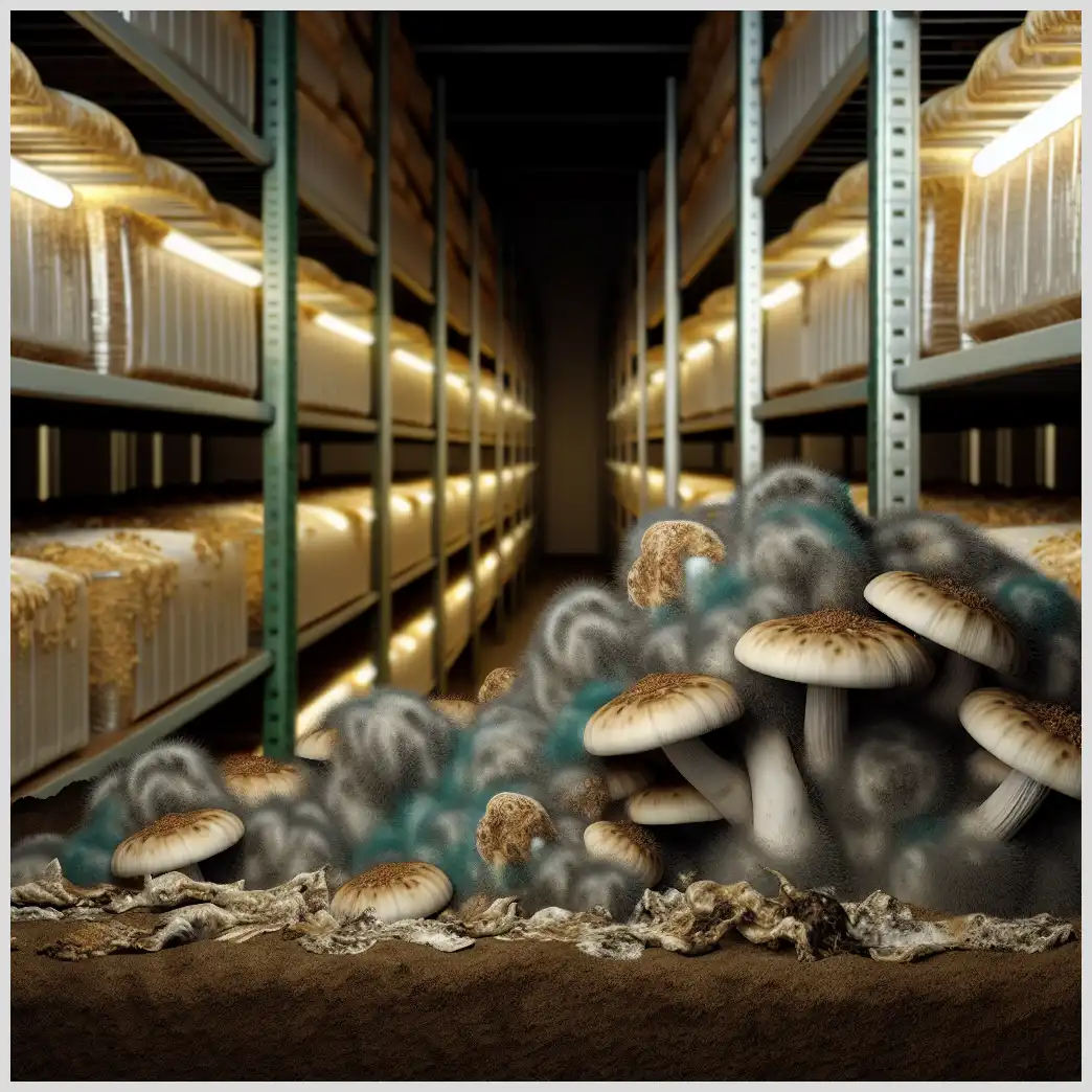 Cultivo de hongos contaminado