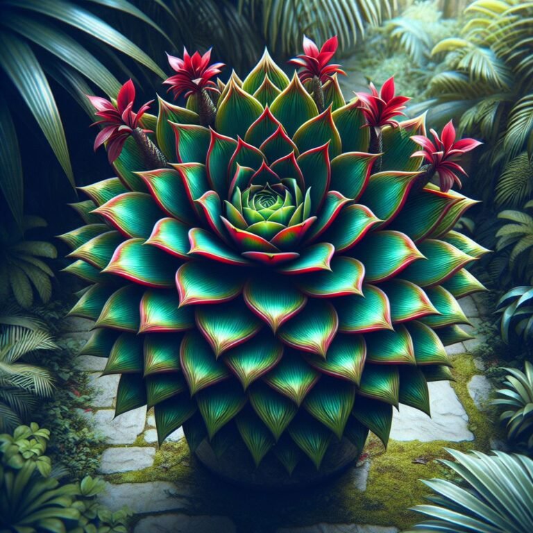 Planta tropical de hojas brillantes