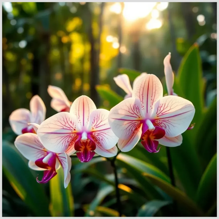 Orquídea roja en floración