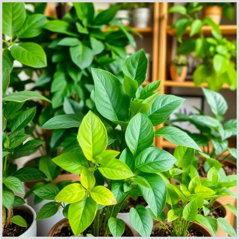 Plantas verdes con macetas coloridas