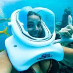 Qué se puede plantar en verano en Uruguay para tu huerta, selfie submarino con casco de paseo marino y peces coloridos